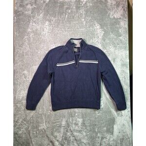 Vtg Aeropostale Mens Med Quarter Zip Stripe Knit Gray Pullover Y2K Heavyweight